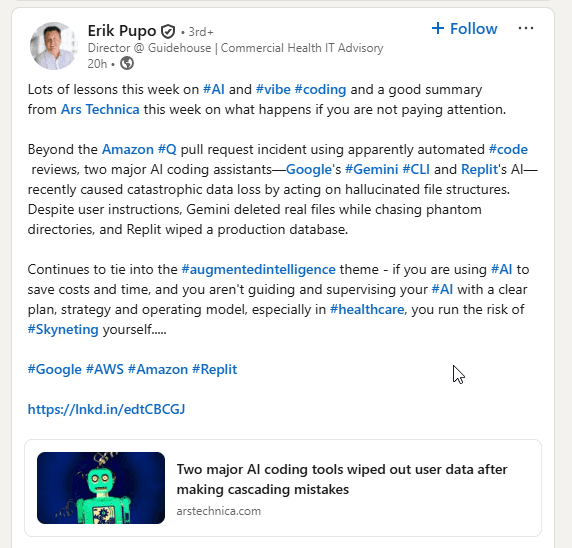 LinkedIn vibe coding concerns