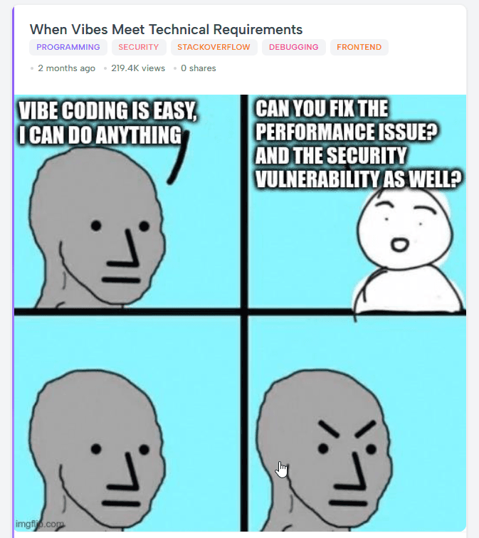 Programming humor about vibe coding
