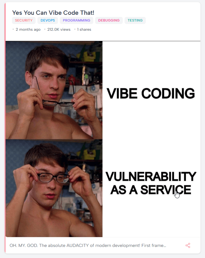 Developer meme about AI coding